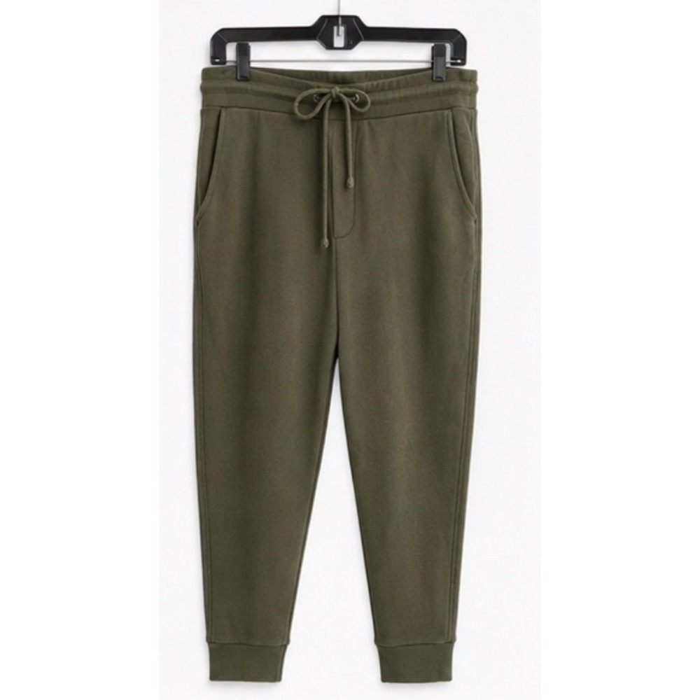 Mott & Bow French Terry Joggers Mens M Olive Green EUC Tapered Sweatpants